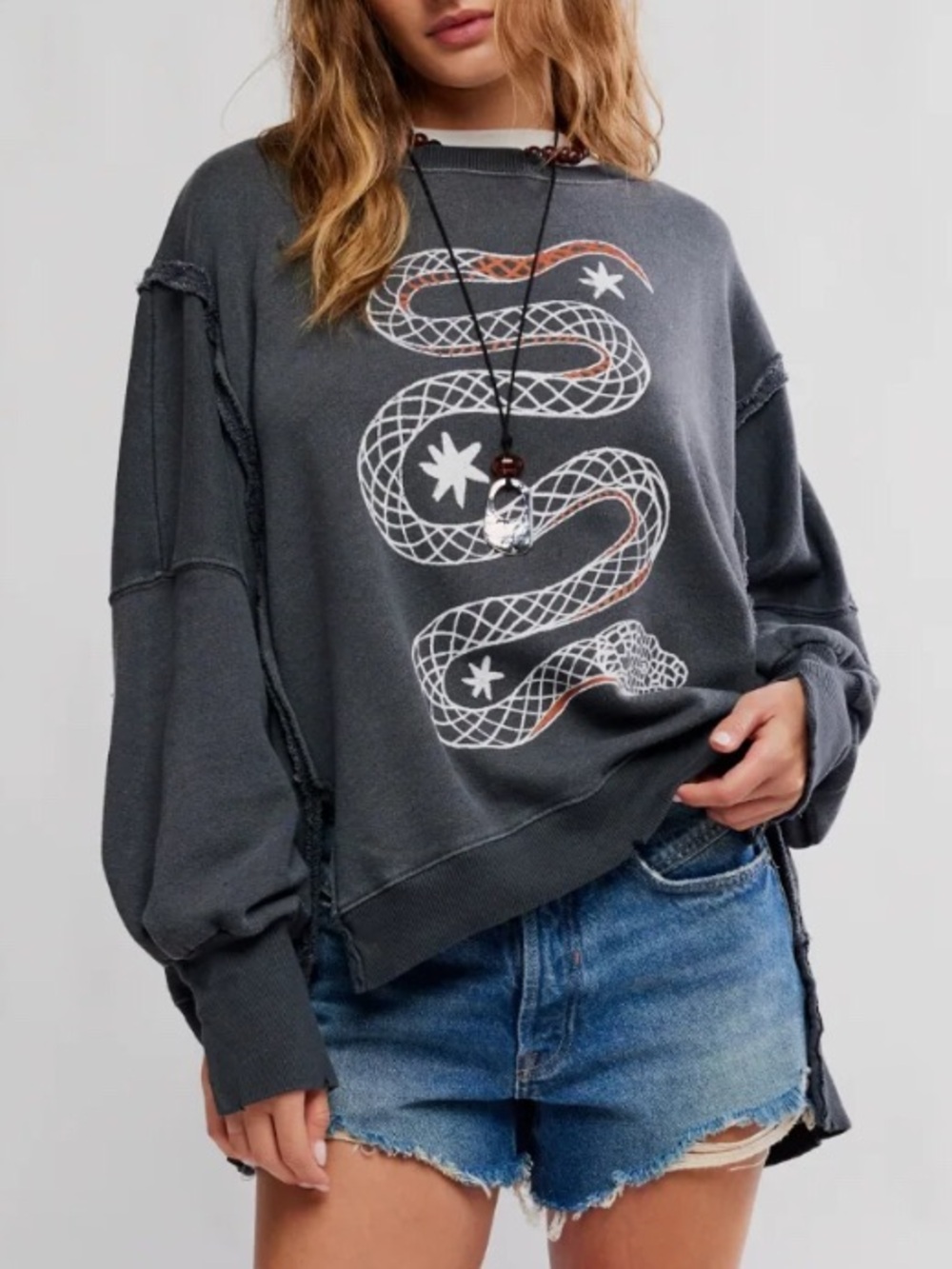 Free People We The Free Camden Graphic Snake Pullover